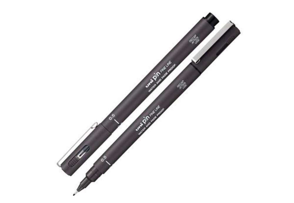 Immagine di Pin fineliner - punta 0.5 mm - grigio scuro - Uni Mitsubishi