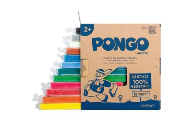 Immagine di Pasta Pongo - panetto 350 gr - colori assortiti - Giotto - conf.12 pezzi