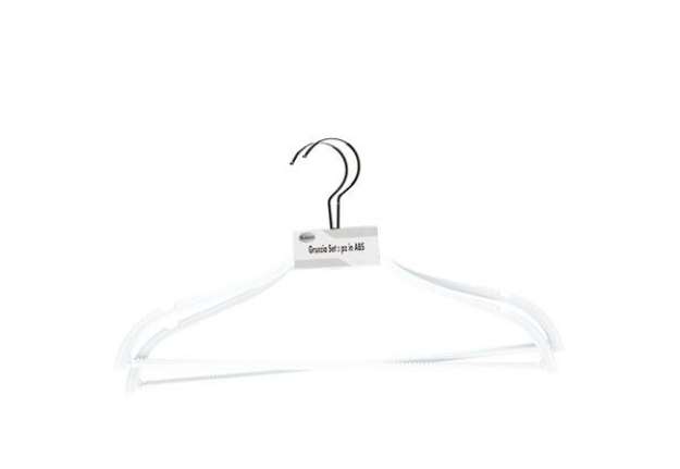 Immagine di Gruccia - antiscivolo - 42 x 0,6 cm - bianco - King Collection - conf. 2 pezzi