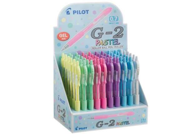 Immagine di Roller gel scatto G-2 - 0,7 mm - colori assortiti pastel - Pilot - Display 60 pezzi