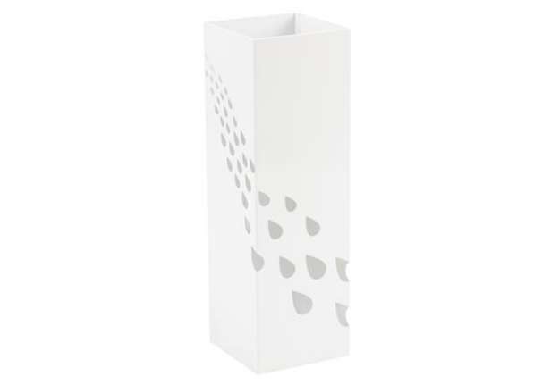 Immagine di Portaombrelli - 15,5 x 15,5 x 49 cm - metallo verniciato - fantasia gocce - bianco - King collection