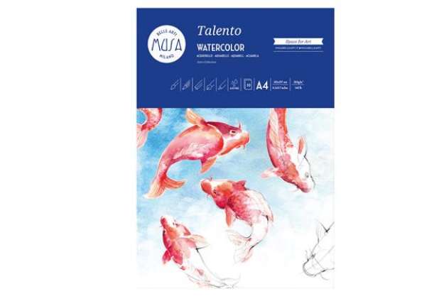 Immagine di Carta per acquarello Talento - A4 - 300 gr/m2 - MUSA - conf. 10 fogli