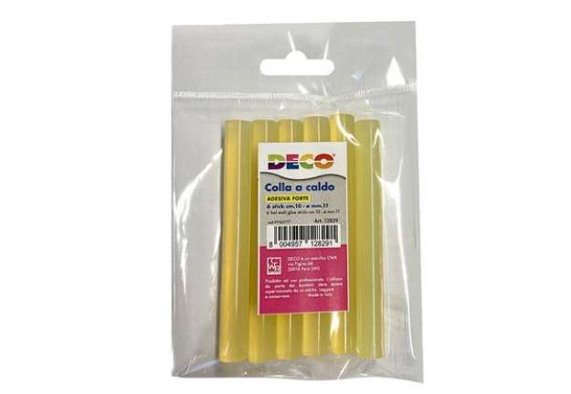 Immagine di Colla stick - adesivo forte - Ø 11mm x 10 cm - DECO - conf. 6 pezzi
