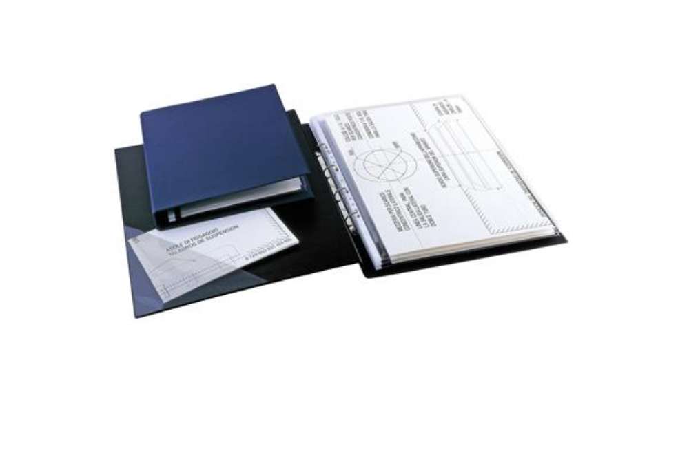 Immagine di Raccoglitore Sanremo 2000 - A3 - 4 anelli a D 40 mm - dorso 5,5 cm - blu - Sei Rota