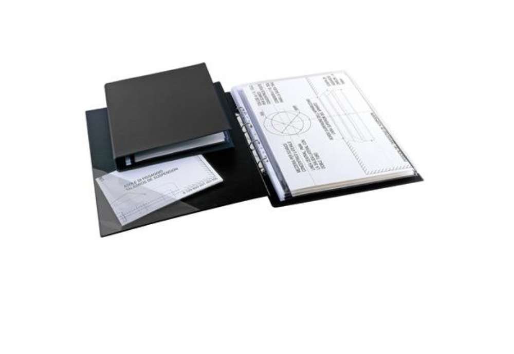 Immagine di Raccoglitore Sanremo 2000 - A3 - 4 anelli a D 40 mm - dorso 5,5 cm - nero - Sei Rota