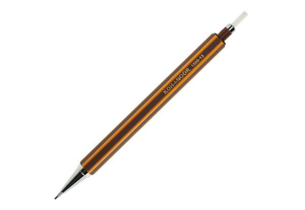 Immagine di Portamine DH1500 - in gomma - mina da 1,3 mm - fusto marrone/arancio - Koh.I.Noor