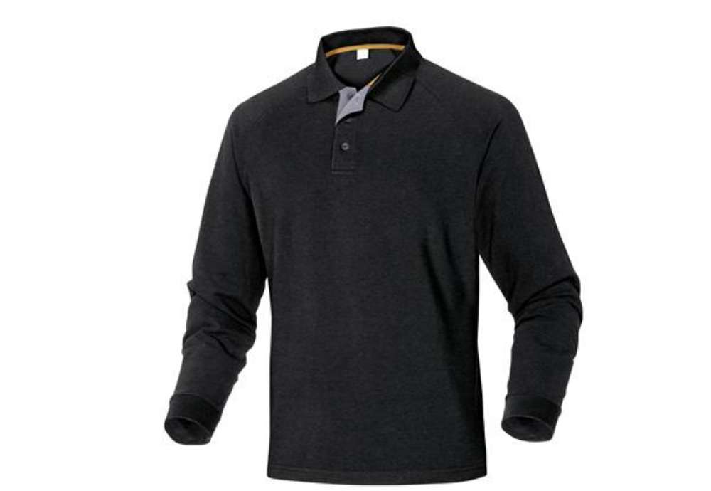 Immagine di Polo a maniche lunghe Turino - 100% cotone - taglia XL - nero - Deltaplus