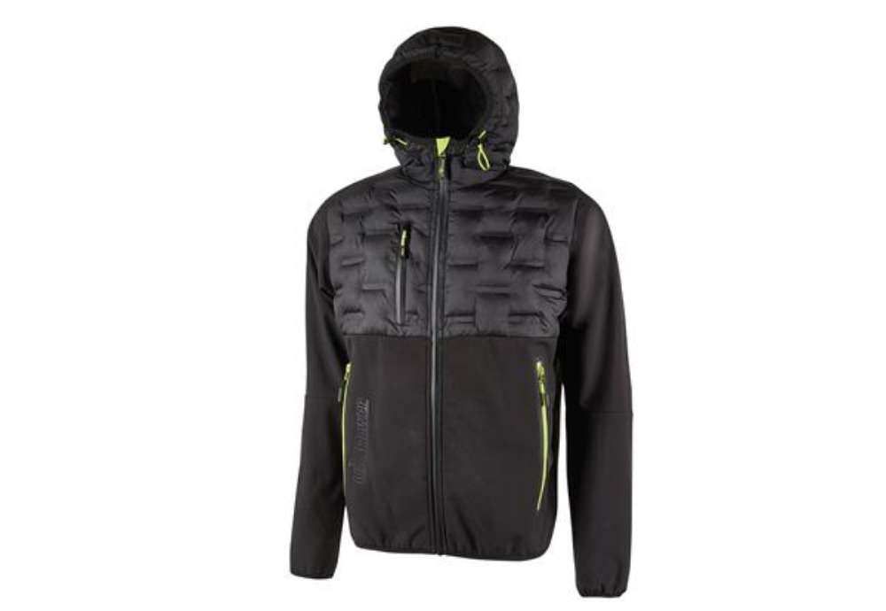 Immagine di Giacca ibrida Spock- idrorepellente - taglia XXL - nero/giallo - U-Power