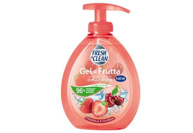 Immagine di Sapone Gel - liquido - fragola/ciliegia - 300 ml - Fresh&Clean
