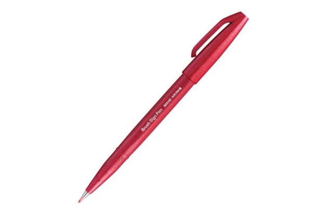 Immagine di Pennarello Brush Sign Pen - rosso - Pentel
