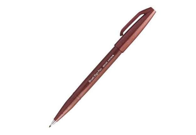 Immagine di Pennarello Brush Sign Pen - marrone - Pentel