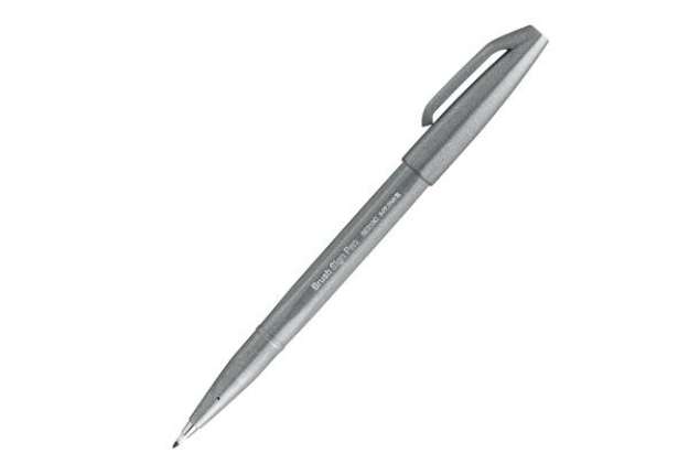Immagine di Pennarello Brush Sign Pen - grigio - Pentel