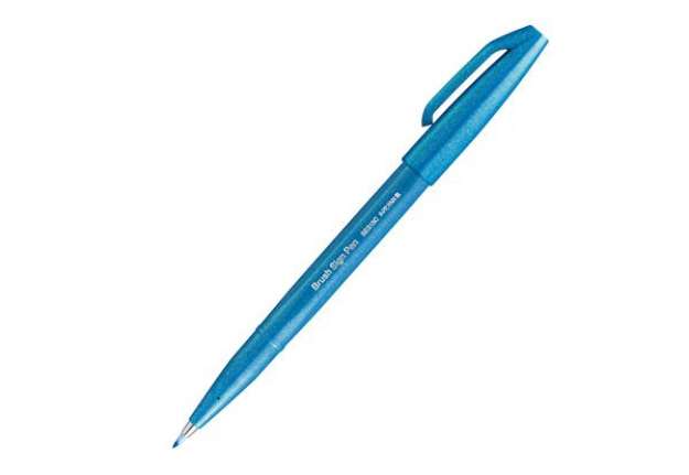 Immagine di Pennarello Brush Sign Pen - azzurro - Pentel