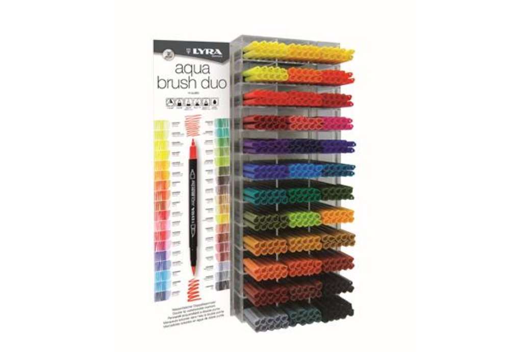 Immagine di Pennarello Aqua Brush Duo - colori assortiti - Lyra - espositore 360 pezzi