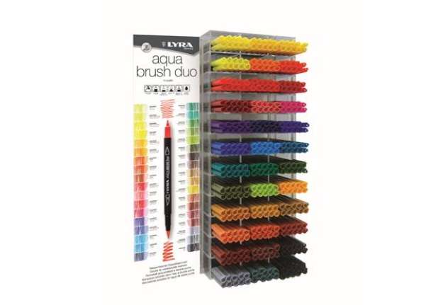 Immagine di Pennarello Aqua Brush Duo - colori assortiti - Lyra - espositore 360 pezzi