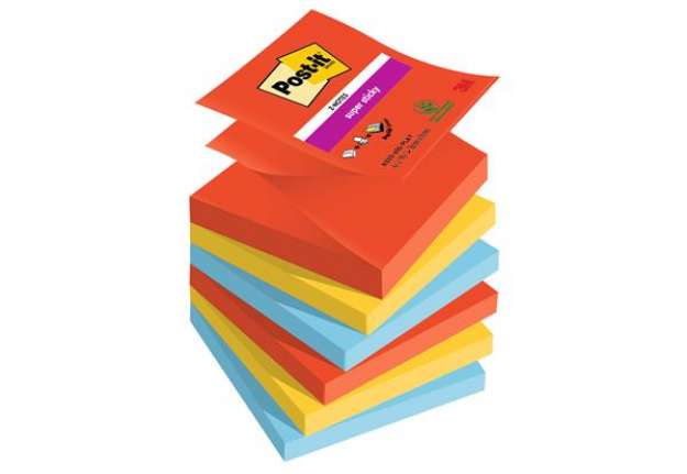 Immagine di Blocco Post-it Super Sticky Z Notes - R330-6SS-PLAY - 76 x 76 mm - colori Playful - 90 fogli - Post-