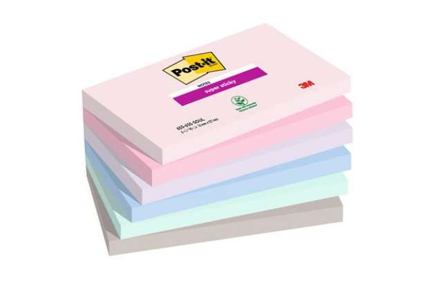 Immagine di Blocco Post-it Super Sticky - 655-6SS-SOUL - 76 x 127 mm - colori Soulful - 90 fogli - Post-it - con