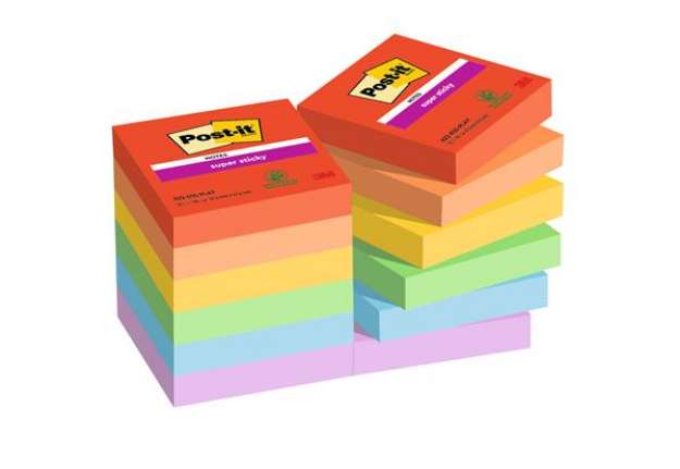 Immagine di Blocco Post-it Super Sticky - 622-12SS-PLAY - 47,6 x 47,6 mm - colori Playful - 90 fogli - Post-it -