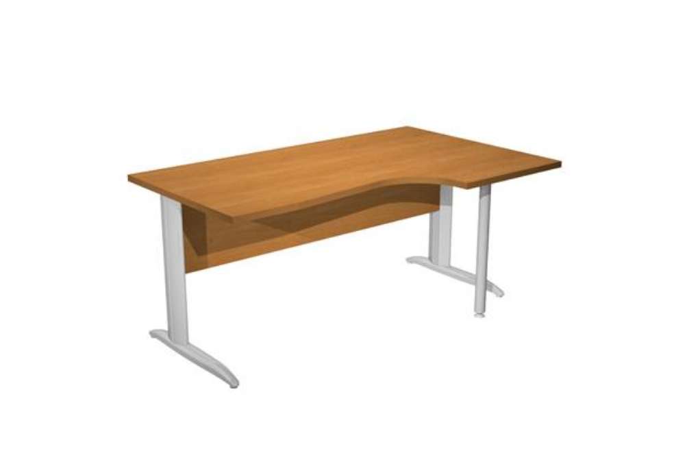 Immagine di Scrivania Compact Destro Easy - 160 x 60/80/100 cm - Noce chiaro/grigio cromato