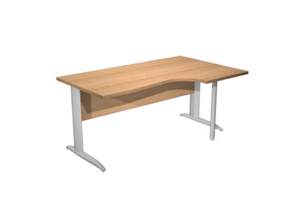 Immagine di Scrivania Compact Destro Easy - 160 x 60/80/100 cm - Faggio/grigio cromato