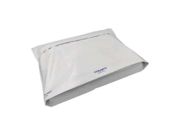 Immagine di Busta Polyself - per corrieri - con soffietto - 52 x 55 x 10 cm - PE - bianco/grigio - Blasetti  - c