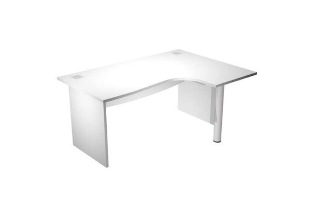 Immagine di Scrivania compact Agorà - fianco dx melaminico - L180 x P120/80/60 x H73 cm - con supporto metallico