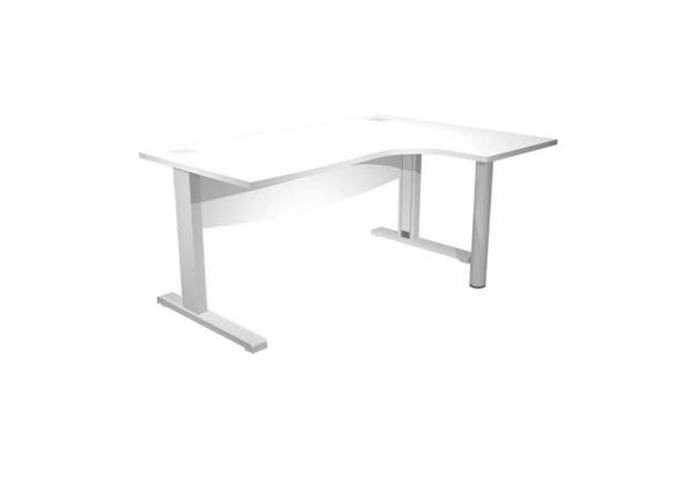 Immagine di Scrivania compact Agorà - fianco dx metallico - L 180 x P120/80/60 x h 73 cm - con supporto metal e