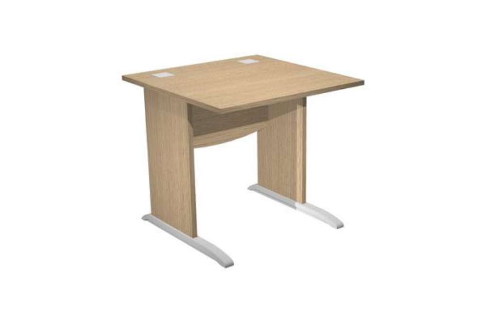 Immagine di Scrivania Operativa Agorà Basic - fianchi a L melaminico - 80 x 80 x H 73 cm - rovere