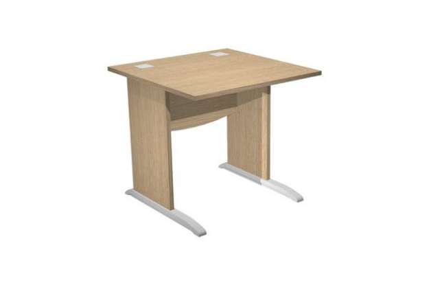 Immagine di Scrivania Operativa Agorà Basic - fianchi a L melaminico - 80 x 80 x H 73 cm - rovere