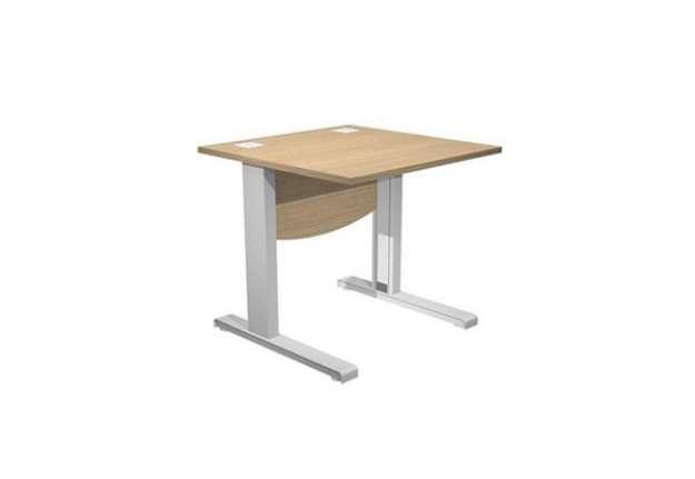 Immagine di Scrivania Operativa Agorà Basic - fianchi a L metallo - 80 x 80 x L 73 cm - rovere