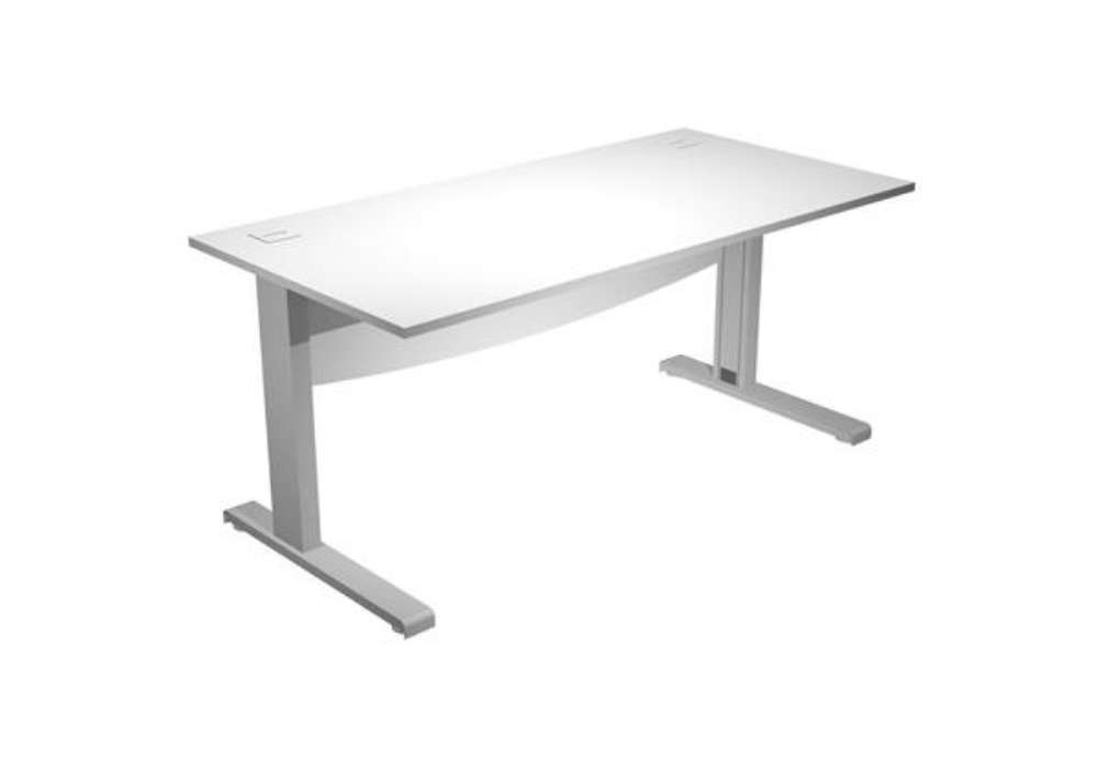 Immagine di Scrivania Operativa Agorà Basic - fianchi a L metallo - 160 x 80 x L 73 cm - bianco