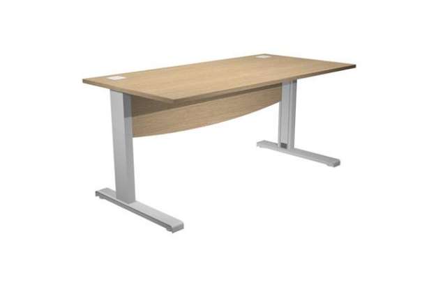 Immagine di Scrivania Operativa Agorà Basic - fianchi a L metallo - 180 x 80 x L 73 cm - rovere