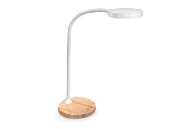 Immagine di Lampada Flex Desk - a led - con base in legno - bianco - Cep
