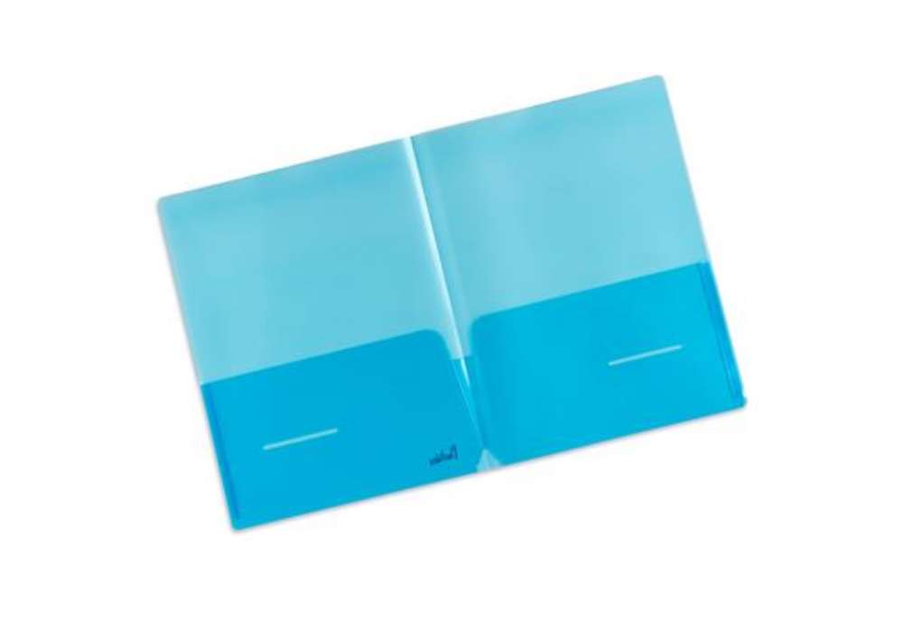 Immagine di Cartella con doppia tasca Plastidea - A4 - PP - blu - Iternet - conf. 5 pezzi
