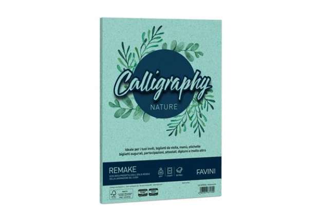 Immagine di Carta Calligraphy Nature Remake - A4 - 250 gr - acquamarina - Favini - conf. 50 fogli