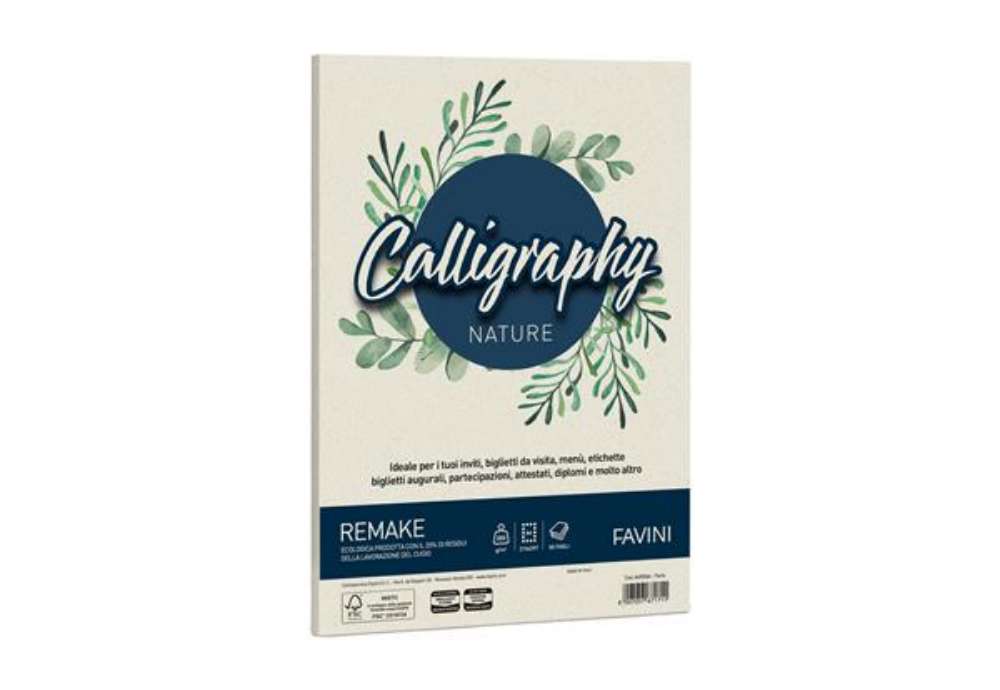 Immagine di Carta Calligraphy Nature Remake - A4 - 250 gr - perla - Favini - conf. 50 fogli