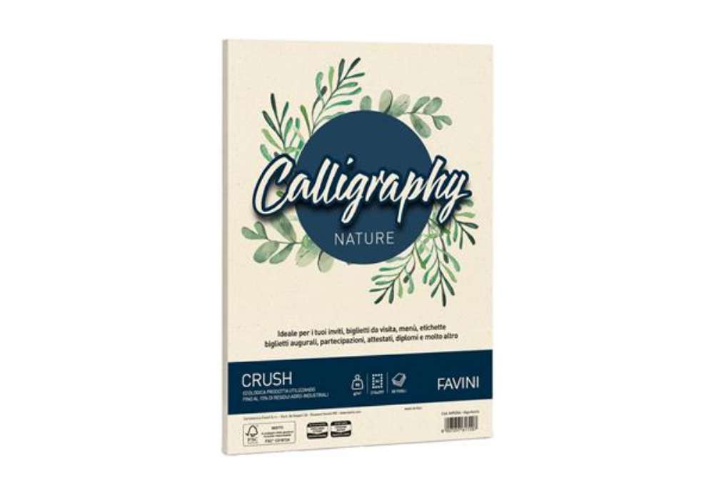Immagine di Carta Calligraphy Nature Crush - A4 - 90 gr - alga - Favini - conf. 50 fogli