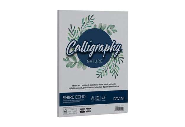 Immagine di Carta Calligraphy Nature Shiro Eco - A4 - 120 gr - cenere - Favini - conf. 50 fogli