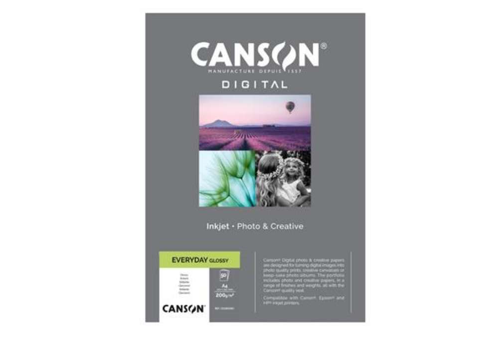 Immagine di Carta Inkjet Everyday - A4 - 200 gr - 50 fogli - lucida - Canson