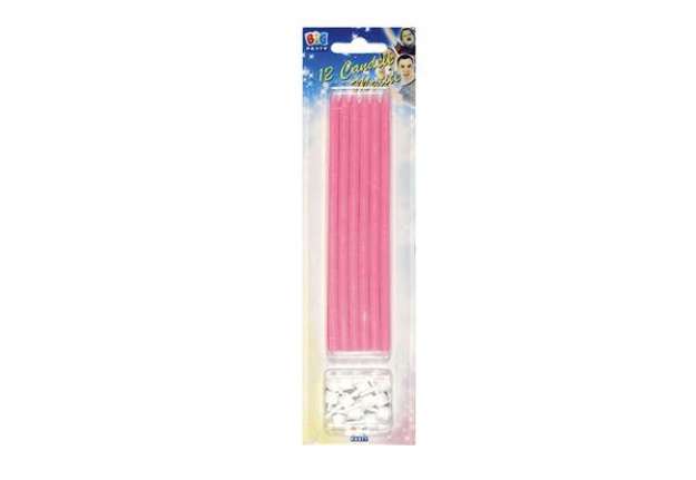 Immagine di Candeline matite - 15 cm - rosa - Big Party - conf.12 pezzi