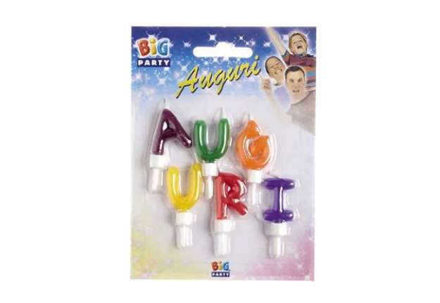 Immagine di Set candeline - Auguri - colori assoriti - Big Party