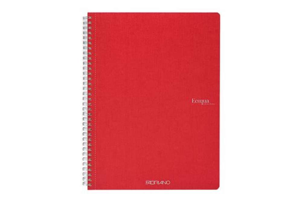 Immagine di Maxiquaderno Ecoqua original - A4 - 90gr - 1 rigo - 70 fogli - lampone - spiralato - Fabriano