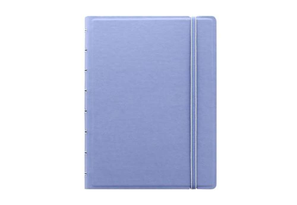 Immagine di Notebook - con elastico - copertina similpelle - A5 - 56 pagine - a righe - blu pastello - Filofax