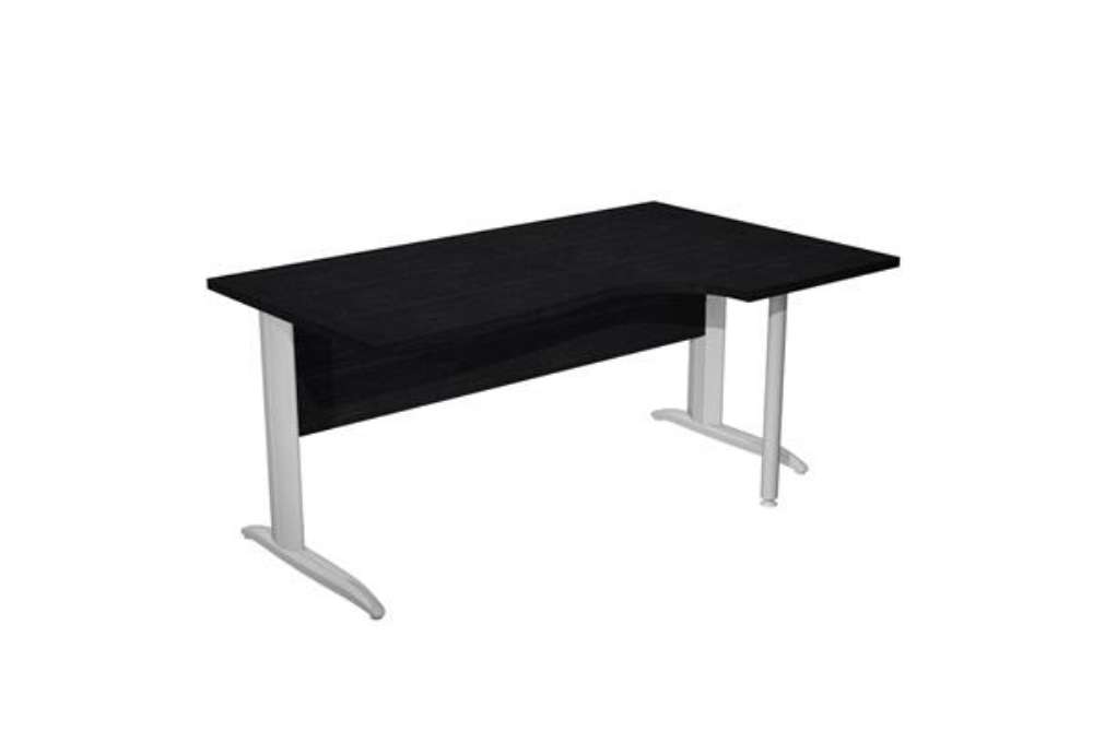 Immagine di Scrivania Compact Destro Easy - 160 x 60/80/100 cm - Nero venato/grigio cromato