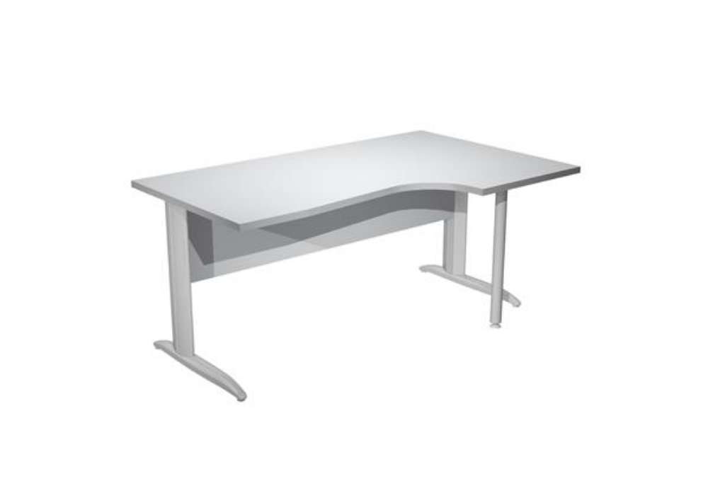 Immagine di Scrivania Compact Destro Easy - 160 x 60/80/100 cm - Grigio/grigio cromato