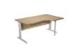 Immagine di Scrivania Compact Destro Easy - 160 x 60/80/100 cm - Rovere/grigio cromato