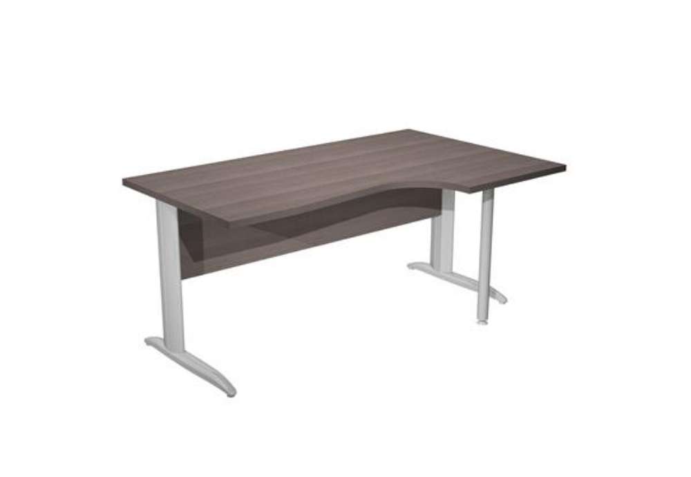 Immagine di Scrivania Compact Destro Easy - 160 x 60/80/100 cm - Frassino toscano/grigio cromato