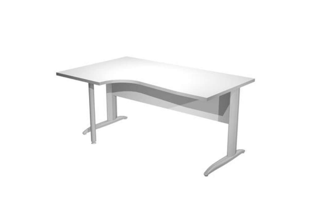 Immagine di Scrivania Compact Sinistro Easy - 160 x 60/80/100 cm - Bianco/grigio cromato