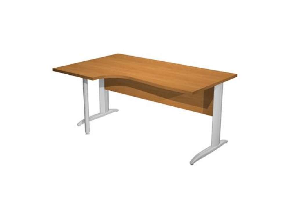 Immagine di Scrivania Compact Sinistro Easy - 160 x 60/80/100 cm - Noce chiaro/grigio cromato
