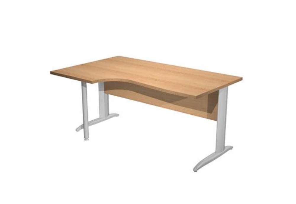 Immagine di Scrivania Compact Sinistro Easy - 160 x 60/80/100 cm - Faggio/grigio cromato